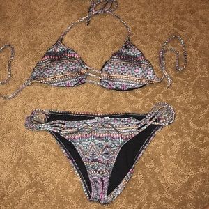 printed oneill bathing suit set